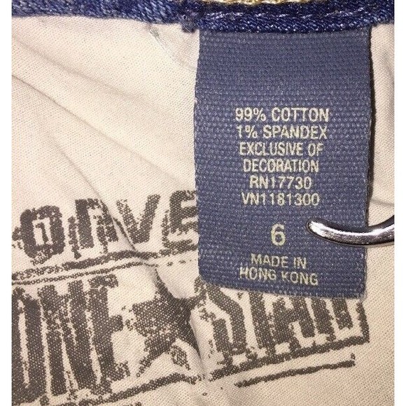 Converse One Star Womens Jeans 6 30x32 Cotton Spandex Blend Blue Worn Distressed - Picture 9 of 12